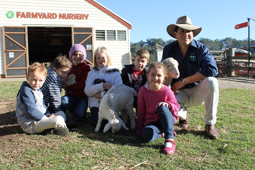 kids with the animal farm nursery